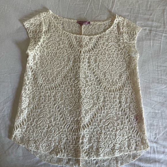 Calypso St. Barth Cream Lace Cap Sleeve Cotton Blend Redortwear Blouse Sz Sm EUC - Picture 6 of 13